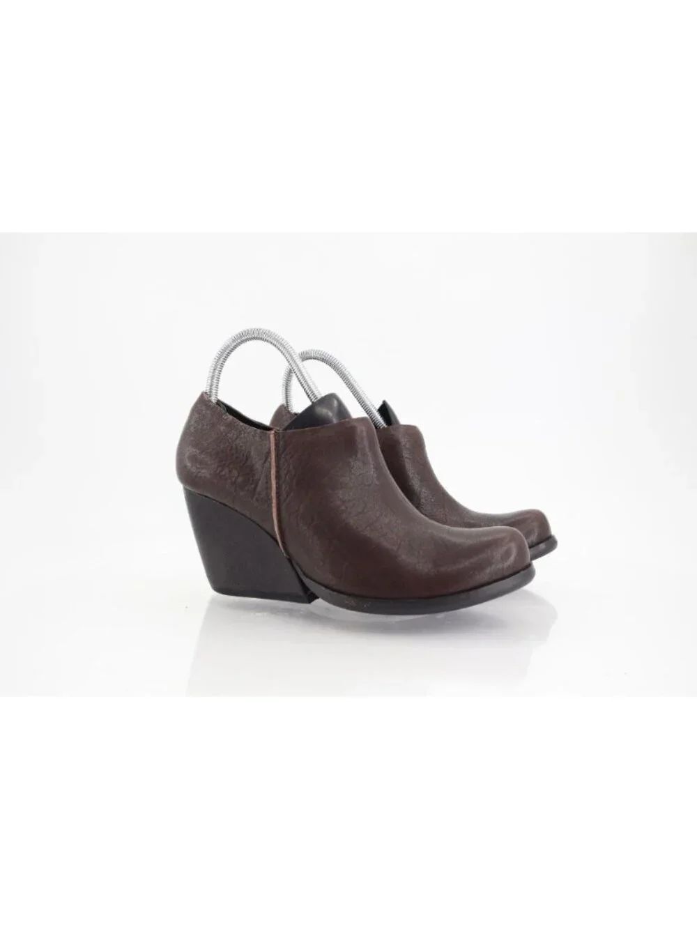 Kork Ease Natalya Women's 8 M Brown Leather Zip Wedge Ankle Bootie Shoes